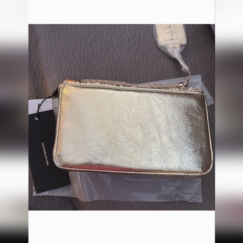 Nicole Miller Sequin Gold 8" x 4" x 2 " Clutch Bag - Picture 7 of 7
